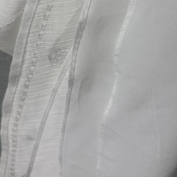 WHBM Midi Dress Embroidered Gypsy White Size 10 NWT Sophisticated Elevated Style - Picture 7 of 9